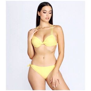 NWT California Sunshine size M ring push-up strappy bikini matching swimsuit set